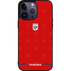 Coque iPhone 15 Pro Max - Silicone rigide noir Maillot de football Panama 2026 personnalisable