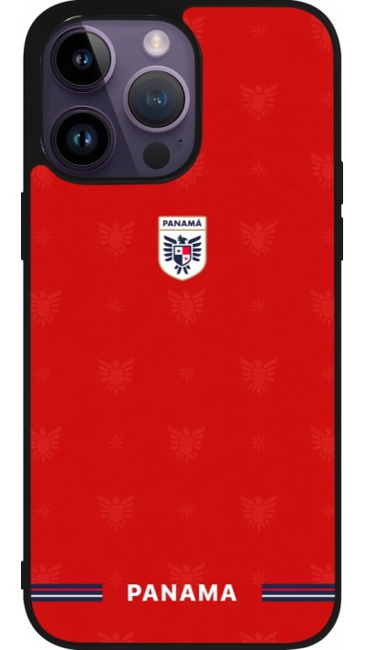 Coque iPhone 15 Pro Max - Silicone rigide noir Maillot de football Panama 2026 personnalisable
