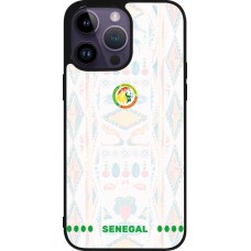 Coque iPhone 15 Pro Max - Silicone rigide noir Maillot de football Sénégal 2026 personnalisable