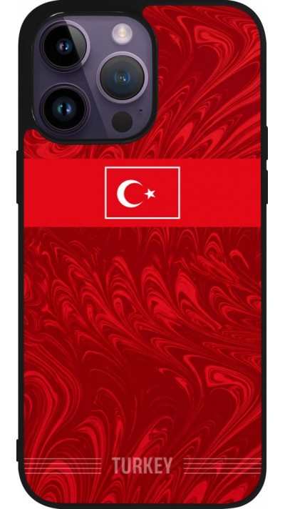 Coque iPhone 15 Pro Max - Silicone rigide noir Maillot de football Turquie 2026 personnalisable