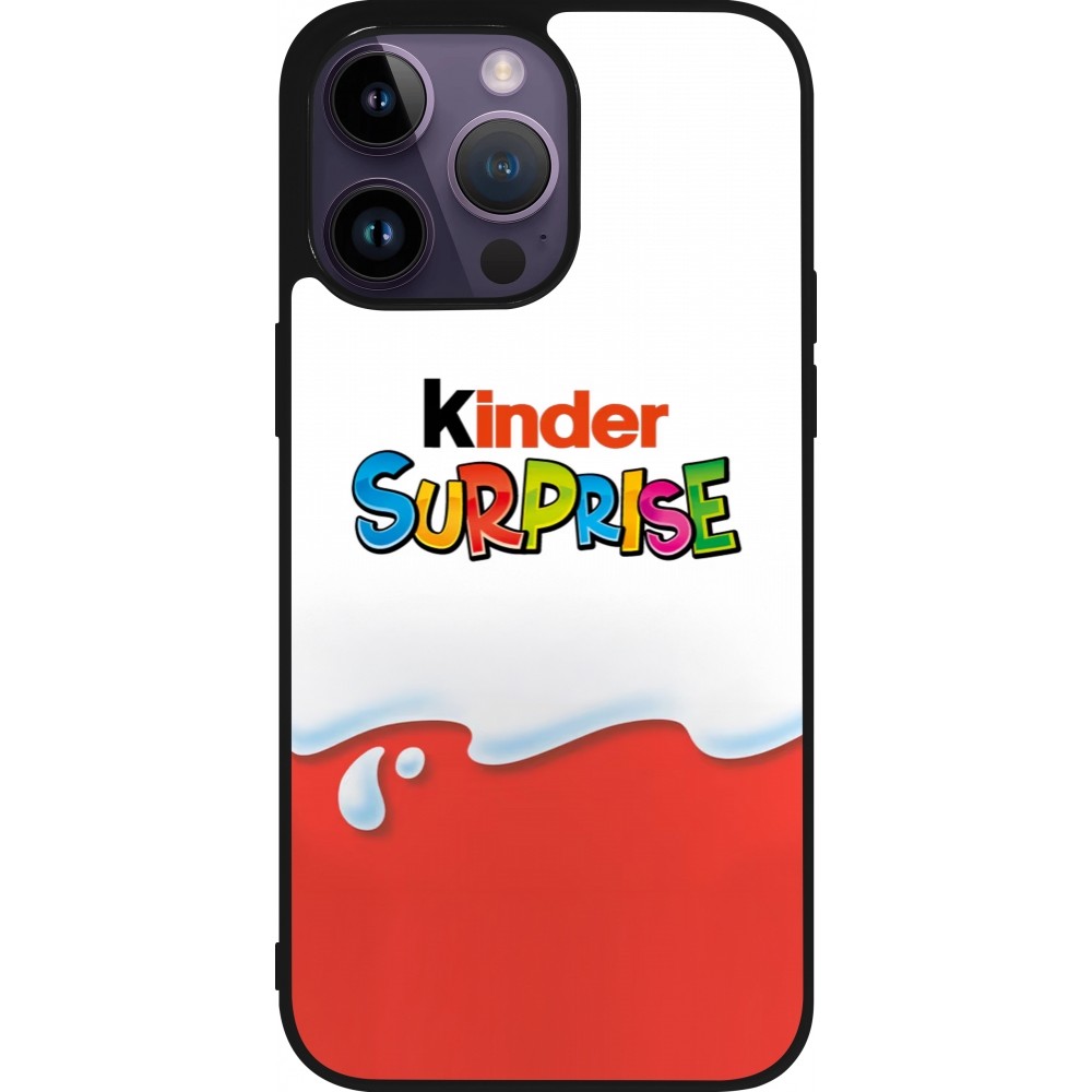 iPhone 15 Pro Max Case Hülle - Silikon schwarz Kinder Surprise