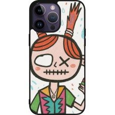 Coque iPhone 15 Pro Max - Silicone rigide noir Little Girl Sketch