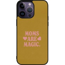 Coque iPhone 15 Pro Max - Silicone rigide noir Mom 2026 Are Magic
