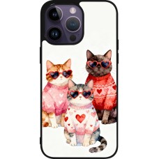 Coque iPhone 15 Pro Max - Silicone rigide noir Saint Valentines Day 26 Cat Love