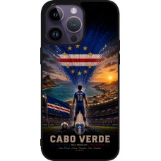 Coque iPhone 15 Pro Max - Silicone rigide noir Football Cap-Vert splash 2026