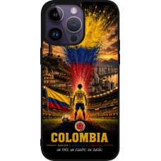 Coque iPhone 15 Pro Max - Silicone rigide noir Football Colombie splash 2026