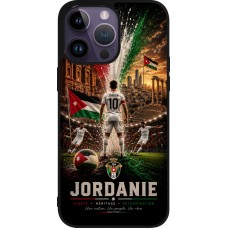 Coque iPhone 15 Pro Max - Silicone rigide noir Football Jordanie splash 2026