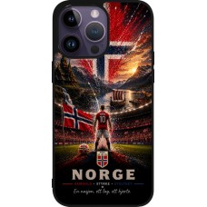 Coque iPhone 15 Pro Max - Silicone rigide noir Football Norvège splash 2026