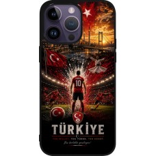 Coque iPhone 15 Pro Max - Silicone rigide noir Football Turquie splash 2026