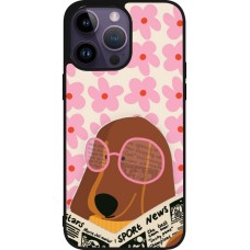 Coque iPhone 15 Pro Max - Silicone rigide noir Dog with newspaper 2026