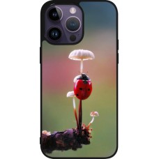 Coque iPhone 15 Pro Max - Silicone rigide noir Ladybird on a mushroom 2026