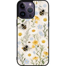 Coque iPhone 15 Pro Max - Silicone rigide noir Pattern bees 2026