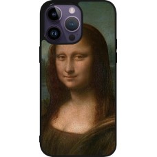 Coque iPhone 15 Pro Max - Silicone rigide noir Tableau art - La Joconde - Léonard de Vinci
