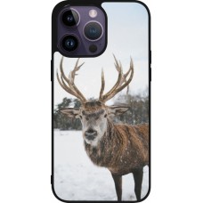 iPhone 15 Pro Max Case Hülle - Silikon schwarz Winter 25 Winter reindeer