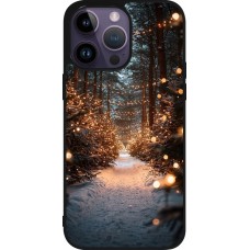 iPhone 15 Pro Max Case Hülle - Silikon schwarz Winter 25 Winter snowy road