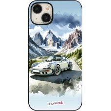 Coque iPhone 15 Plus - Porsche 911 Mountain Watercolor
