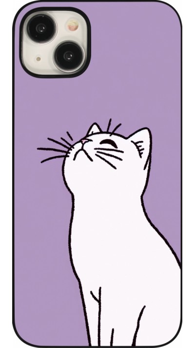 iPhone 15 Plus Case Hülle - Chat auf lila Hintergrund