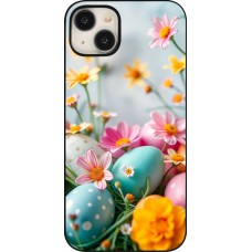 Coque iPhone 15 Plus - Easter 2026 Eggs with flowers