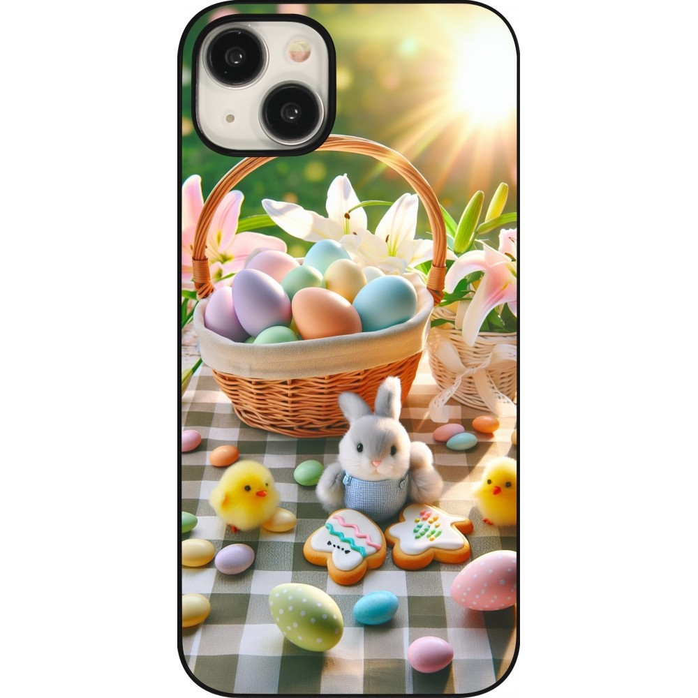Coque iPhone 15 Plus - Easter 2025 Panier Pâques