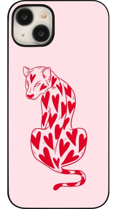 Coque iPhone 15 Plus - Leopard with hearts 2026