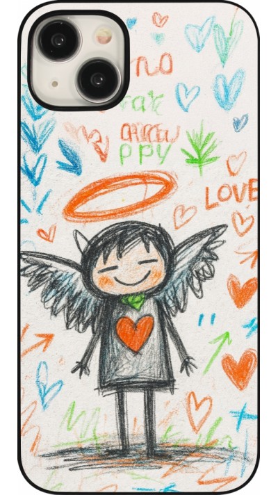 iPhone 15 Plus Case Hülle - Little Angel Sketch Love