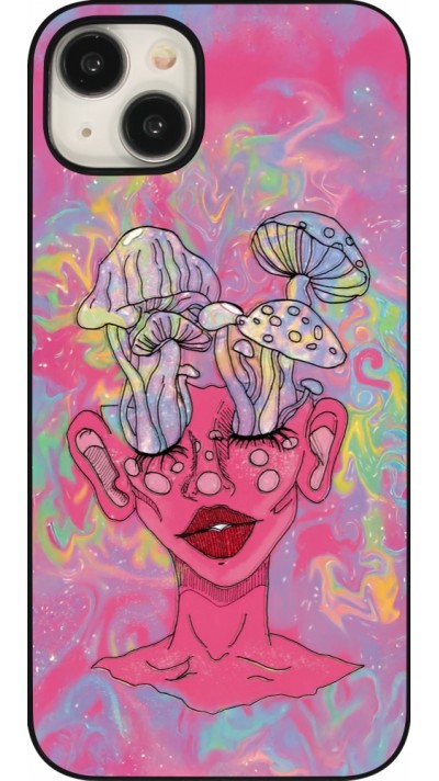 iPhone 15 Plus Case Hülle - Psychedelic pink mushroom