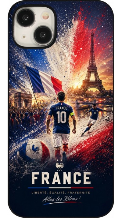 Coque iPhone 15 Plus - Football France splash 2026