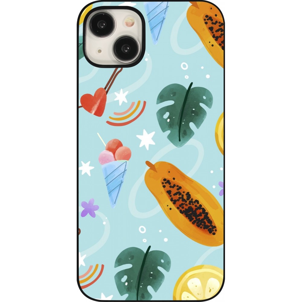 Coque iPhone 15 Plus - Summer 2025 Pattern papaya