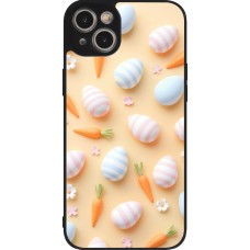 Coque iPhone 15 Plus - Silicone rigide noir Easter 2026 Pattern Easter
