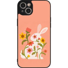 Coque iPhone 15 Plus - Silicone rigide noir Easter 2026 Rabbit collage