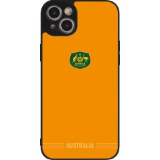 Coque iPhone 15 Plus - Silicone rigide noir Maillot de football Australie 2026 personnalisable