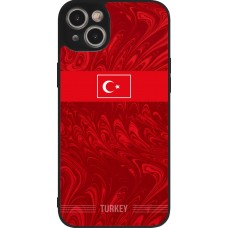 Coque iPhone 15 Plus - Silicone rigide noir Maillot de football Turquie 2026 personnalisable