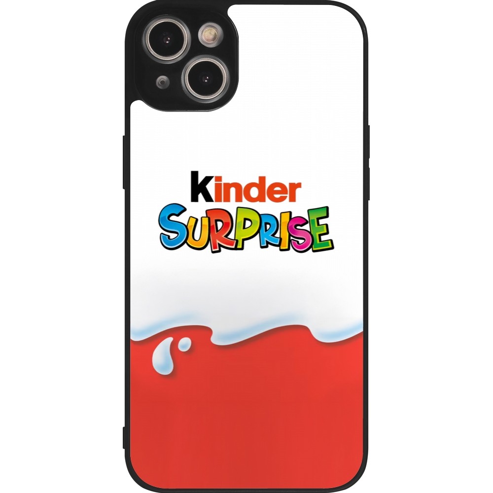 iPhone 15 Plus Case Hülle - Silikon schwarz Kinder Surprise