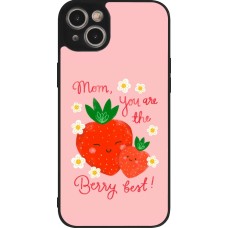 Coque iPhone 15 Plus - Silicone rigide noir Mom 2026 Berry best