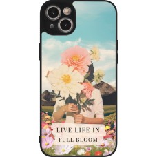 Coque iPhone 15 Plus - Silicone rigide noir Live life in full moon Spring 2026