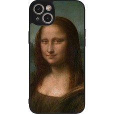 Coque iPhone 15 Plus - Silicone rigide noir Tableau art - La Joconde - Léonard de Vinci
