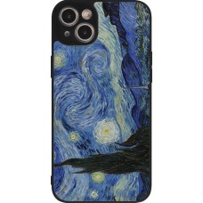 Coque iPhone 15 Plus - Silicone rigide noir Tableau art - La Nuit étoilée - Van Gogh