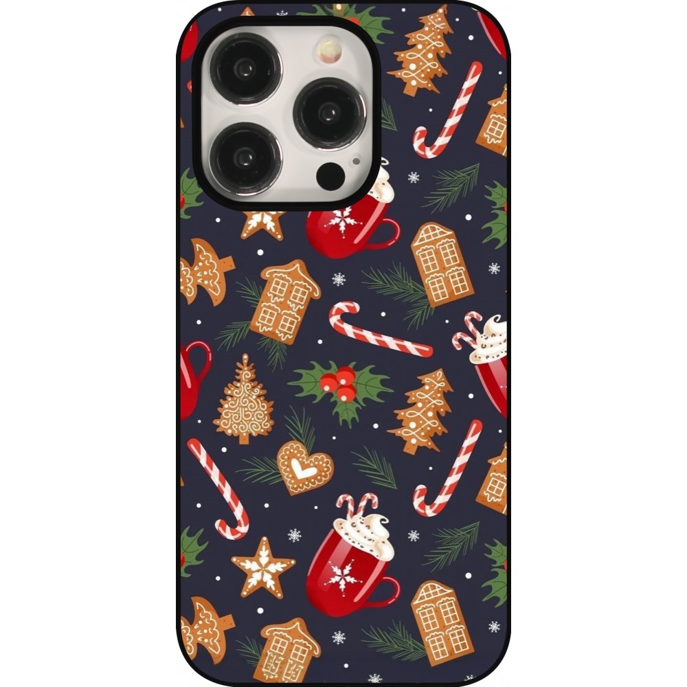 Coque iPhone 15 Pro - Christmas 25 Pattern Gingerbread House