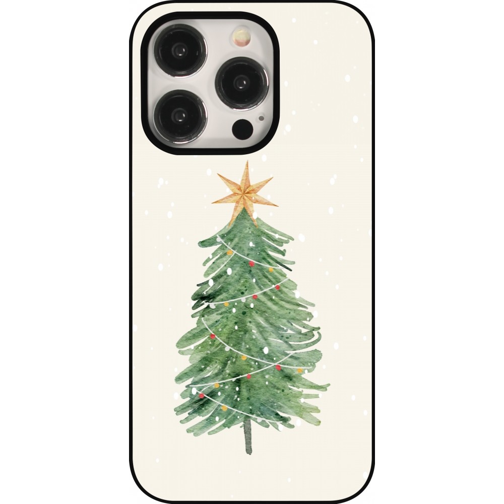 Coque iPhone 15 Pro - Christmas 25 Sketch Tree