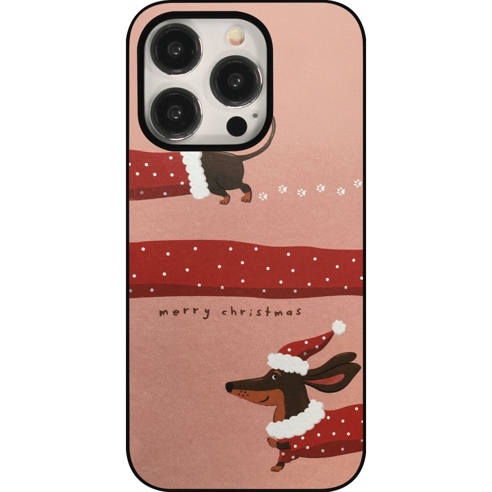 Coque iPhone 15 Pro - Christmas 25 Teckel Merry Xmas
