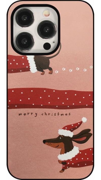 Coque iPhone 15 Pro - Christmas 25 Teckel Merry Xmas