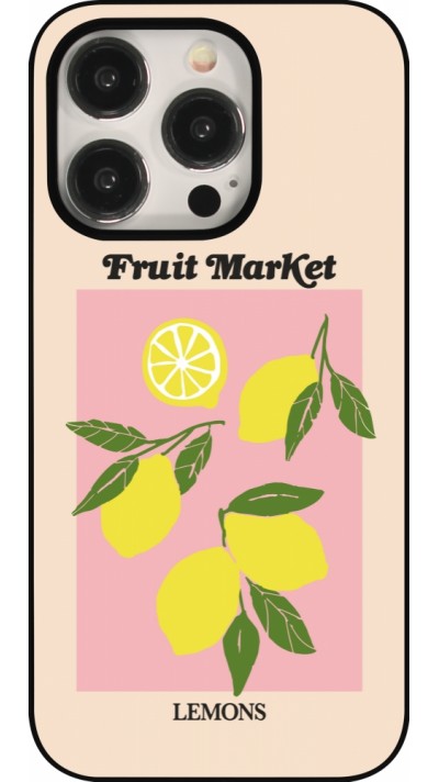 Coque iPhone 15 Pro - Fruit market lemons 2026