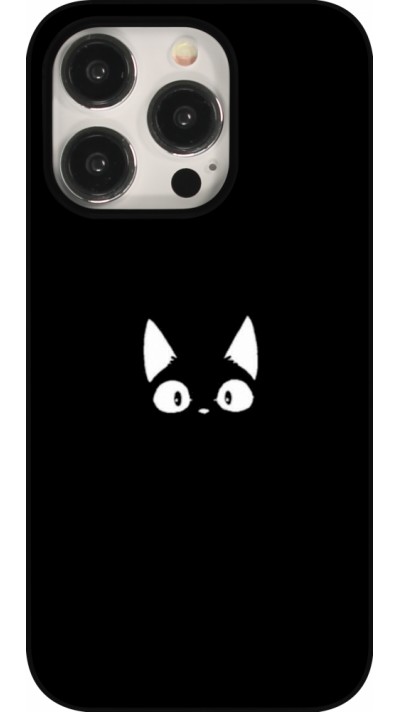 Coque iPhone 15 Pro - Funny cat on black