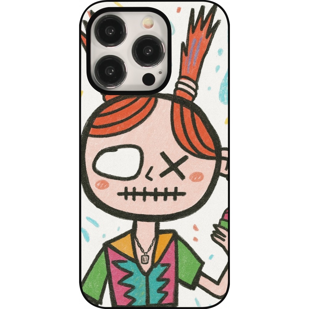 Coque iPhone 15 Pro - Little Girl Sketch