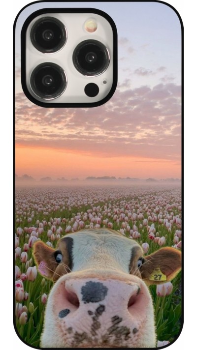 Coque iPhone 15 Pro - Cow with tulips 2026