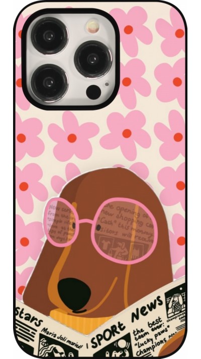 Coque iPhone 15 Pro - Dog with newspaper 2026