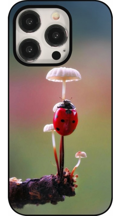 Coque iPhone 15 Pro - Ladybird on a mushroom 2026