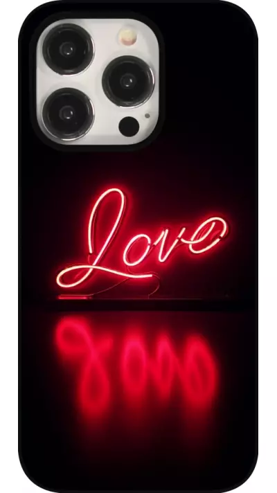 iPhone 15 Pro Case Hülle - Valentine 2025 Neon Liebe