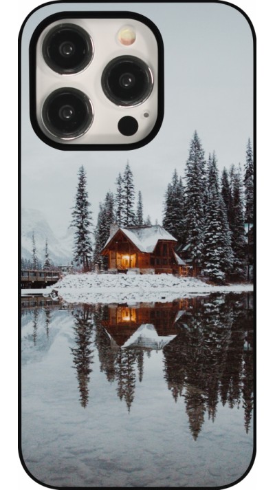 Coque iPhone 15 Pro - Winter 25 Winter house forest afternoon