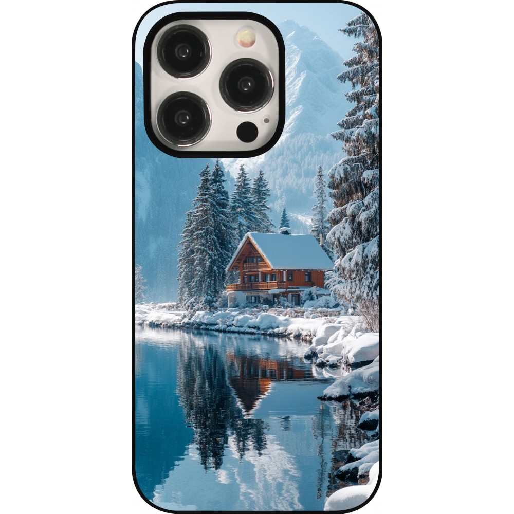 Coque iPhone 15 Pro - Winter 25 Winter house forest day